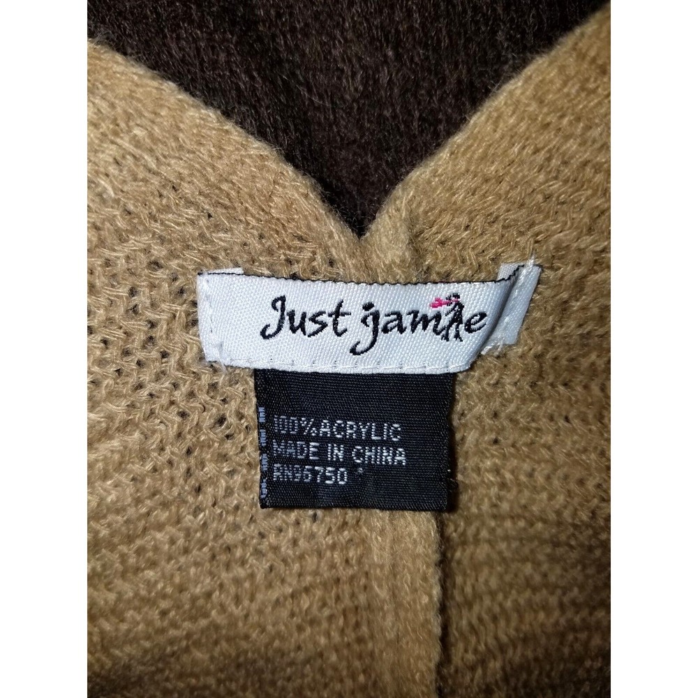 Just Jamie Beige Brown Ombre Shawl Poncho Wrap Scarf One Size  EUC - Picture 4 of 4
